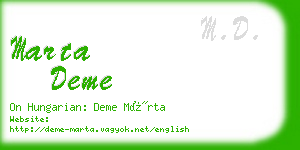 marta deme business card